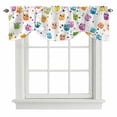 thumbnail image 1 of Tie Up Valances for Windows, Colorful Owl Adjustable Valance Curtains Window Treatment for Living Room/Bedroom Windows, Abstract Art Animals Birds Rod Pocket Kitchen Curtains & Drapes 54x18 Inch, 1 of 9