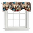 thumbnail image 1 of Tie Up Valances for Windows, Country Flower Adjustable Valance Curtains Window Treatment for Living Room, Western Texas Star Butterfly Barn Door Rod Pocket Kitchen Curtains & Drapes 42x12 Inch, 1 of 9
