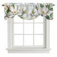 thumbnail image 1 of Tie Up Valances for Windows, Country Flowers Adjustable Valance Curtains Window Treatment for Living Room/Bedroom, Spring Botanical Magnolia Branches Rod Pocket Kitchen Curtains & Drapes 60x18 Inch, 1 of 9