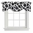 thumbnail image 1 of Tie Up Valances for Windows, Cow Printed Adjustable Valance Curtains Window Treatment for Living Room, Farmhouse Black White Animals Textured Rod Pocket Kitchen Curtains & Drapes 60x18 Inch, 1 of 9