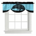 thumbnail image 1 of Tie Up Valances for Windows, Dolphin Black Adjustable Valance Curtains Window Treatment for Living Room/Bedroom, Nautical Mandalas Blue Boho Abstract Rod Pocket Kitchen Curtains & Drapes 42x18 Inch, 1 of 9