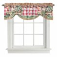 thumbnail image 1 of Tie Up Valances for Windows, Eucalyptus Trucks Adjustable Valance Curtains Window Treatment for Living Room, Spring Rustic Floral Wooden Red Plaid Rod Pocket Kitchen Curtains & Drapes 54x18 Inch, 1 of 9