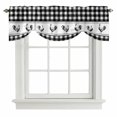 thumbnail image 1 of Tie Up Valances for Windows, Farmhouse Black Plaid Adjustable Valance Curtains Window Treatment for Living Room, Vintage Country Cock Checkered Rod Pocket Kitchen Curtains & Drapes 42x12 Inch, 1 of 9