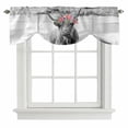 thumbnail image 1 of Tie Up Valances for Windows, Floral Animal Adjustable Valance Curtains Window Treatment for Living Room/Bedroom, Grey Country Vintage Farm Cow Flowers Rod Pocket Kitchen Curtains & Drapes 54x18 Inch, 1 of 9