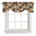 thumbnail image 1 of Tie Up Valances for Windows, Floral Patchwork Adjustable Valance Curtains Window Treatment for Living Room/Bedroom, Vintage Country Geometric Flower Rod Pocket Kitchen Curtains & Drapes 54x18 Inch, 1 of 9