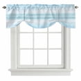 thumbnail image 1 of Tie Up Valances for Windows, Gradient Aqua Blue Adjustable Valance Curtains Window Treatment for Living Room, Modern Rustic Minimalist Pastel Solid Rod Pocket Kitchen Curtains & Drapes 60x18 Inch, 1 of 9