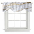 thumbnail image 1 of Tie Up Valances for Windows, Gray Marble Adjustable Valance Curtains Window Treatment for Living Room/Bedroom Windows, Abstract Art Yellow Crack Rod Pocket Kitchen Curtains & Drapes 42x18 Inch, 1 of 9