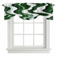 thumbnail image 1 of Tie Up Valances for Windows, Green Stripe Adjustable Valance Curtains Window Treatment for Living Room/Bedroom, Geometric White Wave Modern Ocean Rod Pocket Kitchen Curtains & Drapes 42x18 Inch, 1 of 9
