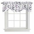 thumbnail image 1 of Tie Up Valances for Windows, Grey Purple Botanical Adjustable Valance Curtains Window Treatment for Living Room, Watercolor Spring Floral Summer Leaf Rod Pocket Kitchen Curtains & Drapes 54x18 Inch, 1 of 9