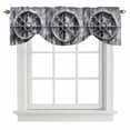 thumbnail image 1 of Tie Up Valances for Windows, Grey Rudder Coastal Adjustable Valance Curtains Window Treatment for Living Room/Bedroom Windows, Nautical Beach Retro Rod Pocket Kitchen Curtains & Drapes 54x18 Inch, 1 of 9