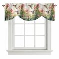 thumbnail image 1 of Tie Up Valances for Windows, Hummingbird Red Floral Adjustable Valance Curtains Window Treatment for Living Room/Bedroom, Rustic Botanical Green Ombre Rod Pocket Kitchen Curtains & Drapes 42x12 Inch, 1 of 9