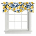 thumbnail image 1 of Tie Up Valances for Windows, Lemon Adjustable Valance Curtains Window Treatment for Living Room/Bedroom, Watercolor Blue Yellow Branch Summer Spring Rod Pocket Kitchen Curtains & Drapes 42x18 Inch, 1 of 9