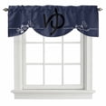 thumbnail image 1 of Tie Up Valances for Windows, Navy Blue Adjustable Valance Curtains Window Treatment for Living Room/Bedroom, Japanese Style Cartoon Cute Cat Animals Rod Pocket Kitchen Curtains & Drapes 42x12 Inch, 1 of 9