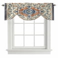 thumbnail image 1 of Tie Up Valances for Windows, Orange Blue Ethnic Rustic Adjustable Valance Curtains Window Treatment for Living Room, Boho Southwestern Heritage Rod Pocket Kitchen Curtains & Drapes 60x18 Inch, 1 of 9