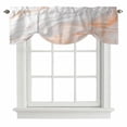 thumbnail image 1 of Tie Up Valances for Windows, Orange Gray White Adjustable Valance Curtains Window Treatment for Living Room/Bedroom, Modern Farmhouse Abstract Marble Rod Pocket Kitchen Curtains & Drapes 60x18 Inch, 1 of 9