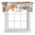 thumbnail image 1 of Tie Up Valances for Windows, Orange Grey Geometric Adjustable Valance Curtains Window Treatment for Living Room/Bedroom, Modern Abstract Color Blocks Rod Pocket Kitchen Curtains & Drapes 42x12 Inch, 1 of 9