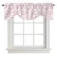 thumbnail image 1 of Tie Up Valances for Windows, Pink Flower Adjustable Valance Curtains Window Treatment for Living Room, Vintage Farmhouse Boho Leaf Spring Solid Rod Pocket Kitchen Curtains & Drapes 54x18 Inch, 1 of 9