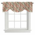 thumbnail image 1 of Tie Up Valances for Windows, Pink Flowers Adjustable Valance Curtains Window Treatment for Living Room, Romantic Botanical Floral Leaves Plants Rod Pocket Kitchen Curtains & Drapes 42x18 Inch, 1 of 9