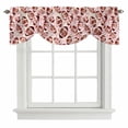 thumbnail image 1 of Tie Up Valances for Windows, Pink Football Ribbon Adjustable Valance Curtains Window Treatment for Living Room/Bedroom, Modern Game Ball Watercolor Rod Pocket Kitchen Curtains & Drapes 42x12 Inch, 1 of 9