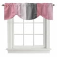 thumbnail image 1 of Tie Up Valances for Windows, Pink Gray Ombre Adjustable Valance Curtains Window Treatment for Living Room/Bedroom Windows, Vintage Country Wooden Rod Pocket Kitchen Curtains & Drapes 42x18 Inch, 1 of 9