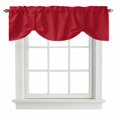 thumbnail image 1 of Tie Up Valances for Windows, Pure Red Adjustable Valance Curtains Window Treatment for Living Room/Bedroom Windows, Simple Solid Color Rod Pocket Kitchen Curtains & Drapes 42x12 Inch, 1 of 9