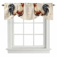 thumbnail image 1 of Tie Up Valances for Windows, Retro Rooster Adjustable Valance Curtains Window Treatment for Living Room/Bedroom, Watercolor Pastoral Animals Buffalo Rod Pocket Kitchen Curtains & Drapes 42x18 Inch, 1 of 9