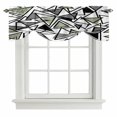 thumbnail image 1 of Tie Up Valances for Windows, Sage Green Black Geometric Adjustable Valance Curtains Window Treatment for Living Room, Abstract Art Modern Line Rod Pocket Kitchen Curtains & Drapes 60x18 Inch, 1 of 9