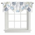 thumbnail image 1 of Tie Up Valances for Windows, Sage Green Blue Leaves Adjustable Valance Curtains Window Treatment for Living Room/Bedroom, Retro Rustic Botanical Rod Pocket Kitchen Curtains & Drapes 42x18 Inch, 1 of 9