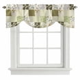 thumbnail image 1 of Tie Up Valances for Windows, Spring Floral Adjustable Valance Curtains Window Treatment for Living Room, Yellow Flowers Botanical Patchwork Grid Bohemia Rod Pocket Kitchen Curtains 42x12 Inch, 1 of 9