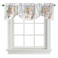 thumbnail image 1 of Tie Up Valances for Windows, Spring Floral Pig Adjustable Valance Curtains Window Treatment for Living Room, Elegant Flowers Leaves Farmhouse Wooden Rod Pocket Kitchen Curtains & Drapes 60x18 Inch, 1 of 9