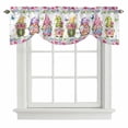 thumbnail image 1 of Tie Up Valances for Windows, Spring Gnomes Adjustable Valance Curtains Window Treatment for Living Room, Botanical Rose Flower Leaves Butterfly Rod Pocket Kitchen Curtains & Drapes 60x18 Inch, 1 of 9
