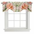 thumbnail image 1 of Tie Up Valances for Windows, Spring Pink White Floral Adjustable Valance Curtains Window Treatment for Living Room/Bedroom, Pastoral Botanical Flowers Rod Pocket Kitchen Curtains & Drapes 42x12 Inch, 1 of 9
