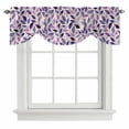 thumbnail image 1 of Tie Up Valances for Windows, Spring Purple Leaves Adjustable Valance Curtains Window Treatment for Living Room, Country Botanical Pastoral Leaf Beige Rod Pocket Kitchen Curtains & Drapes 42x18 Inch, 1 of 9