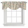 thumbnail image 1 of Tie Up Valances for Windows, Teal Orange Eucalyptus Adjustable Valance Curtains Window Treatment for Living Room, Spring Botanical Leaves Rod Pocket Kitchen Curtains & Drapes 42x18 Inch, 1 of 9