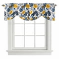 thumbnail image 1 of Tie Up Valances for Windows, Tropical Leaf Adjustable Valance Curtains Window Treatment for Living Room, Orange Blue Palm Plants Summer Pastoral Rod Pocket Kitchen Curtains & Drapes 42x12 Inch, 1 of 9