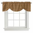 thumbnail image 1 of Tie Up Valances for Windows, Vintage Rattan Adjustable Valance Curtains Window Treatment for Living Room, Minimalist Abstract Wicker Texture Brown Rod Pocket Kitchen Curtains & Drapes 42x12 Inch, 1 of 9