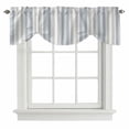 thumbnail image 1 of Tie Up Valances for Windows, Vintage Stripes Adjustable Valance Curtains Window Treatment for Living Room, Retro Minimalist Lines Pattern Light Blue Rod Pocket Kitchen Curtains & Drapes 42x18 Inch, 1 of 9