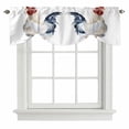 thumbnail image 1 of Tie Up Valances for Windows, White Rooster Adjustable Valance Curtains Window Treatment for Living Room/Bedroom Windows, Vintage Pastoral Animals Rod Pocket Kitchen Curtains & Drapes 60x18 Inch, 1 of 9