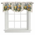 thumbnail image 1 of Tie Up Valances for Windows, Yellow Blue Floral Leaves Adjustable Valance Curtains Window Treatment for Living Room/Bedroom, Vintage Flowers Botanical Rod Pocket Kitchen Curtains & Drapes 54x18 Inch, 1 of 9