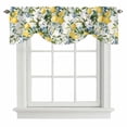 thumbnail image 1 of Tie Up Valances for Windows, Yellow Lemon Adjustable Valance Curtains Window Treatment for Living Room/Bedroom, Green Leaf Blue Flower Tropical Fruit Rod Pocket Kitchen Curtains & Drapes 54x18 Inch, 1 of 9