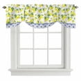 thumbnail image 1 of Tie Up Valances for Windows, Yellow Lemons Adjustable Valance Curtains Window Treatment for Living Room, Watercolor Summer Botanical Elegant Pastoral Rod Pocket Kitchen Curtains & Drapes 54x18 Inch, 1 of 9
