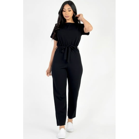 Tie Waist Relaxed Jumpsuit