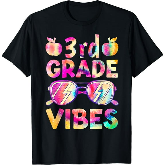 Tie dye 3rd grade vibes Teacher First Day of back to School T-Shirt