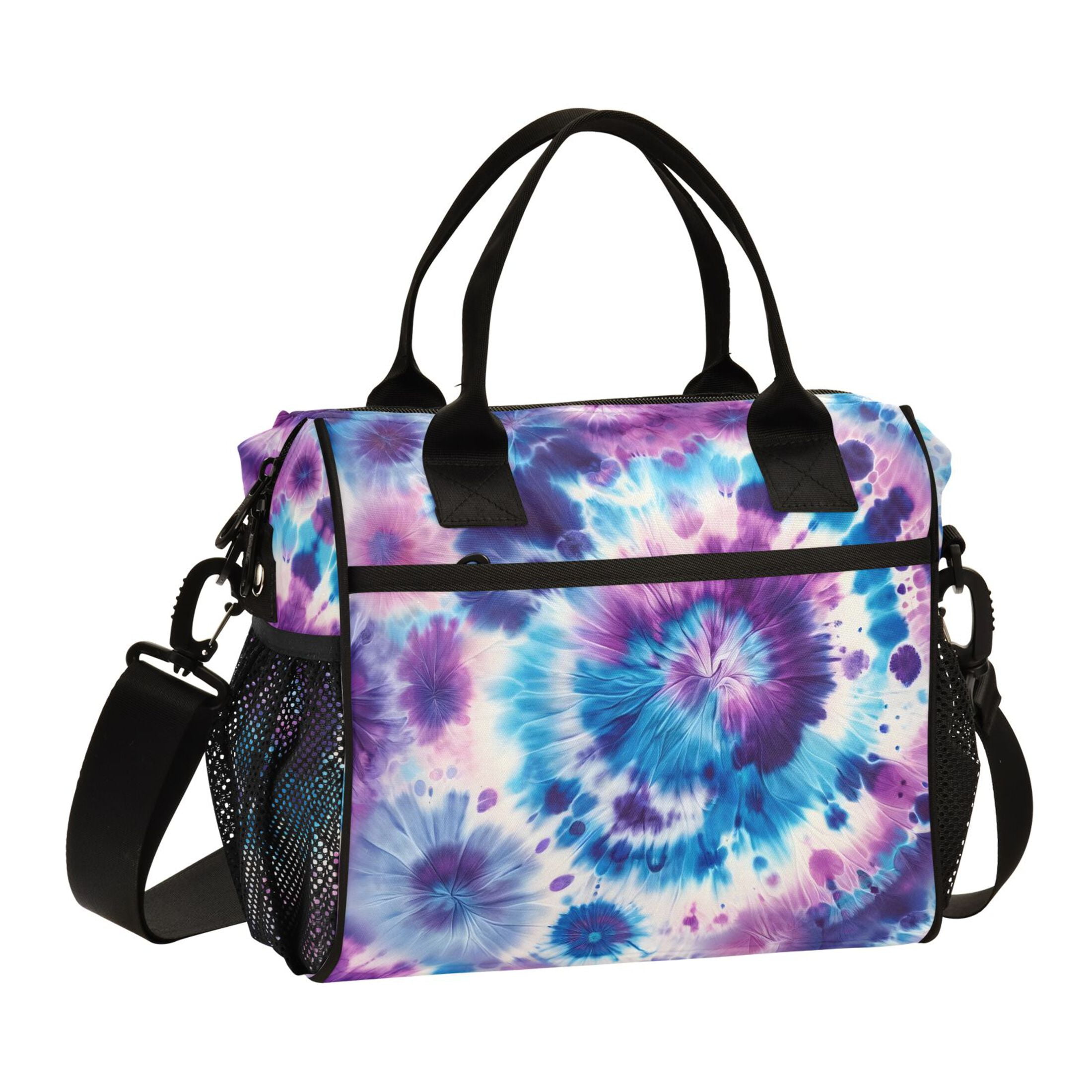 Tie-dye Art Lunch Bag Insulated Lunch Box Leakproof Reusable Cooler Tote Adjustable Shoulder Strap for Men Women 9L
