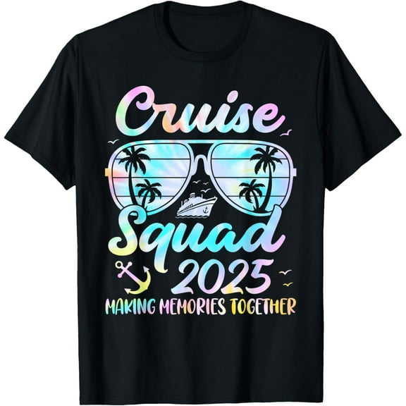 Tie dye Cruise Squad 2025 Summer Vacation Matching Family T-Shirt