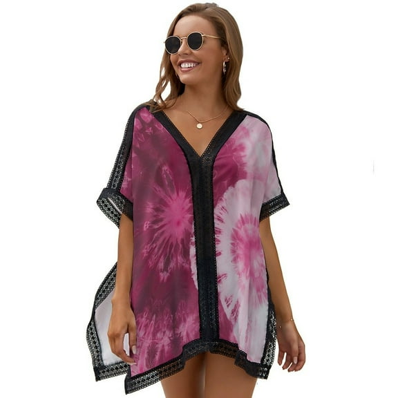 Tie-dye Gradient Printed Women's Swimsuit Cover Up Summer Swimsuit Dress
