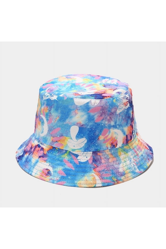 Tie-dye Printed Fisherman Hat for Men Women Fashion Colorful Mushroom Double-Side-Wear Packable Bucket Hat Summer Sun Hat Comfort Daily Casual Cap Soft Breathable Fishing Hat