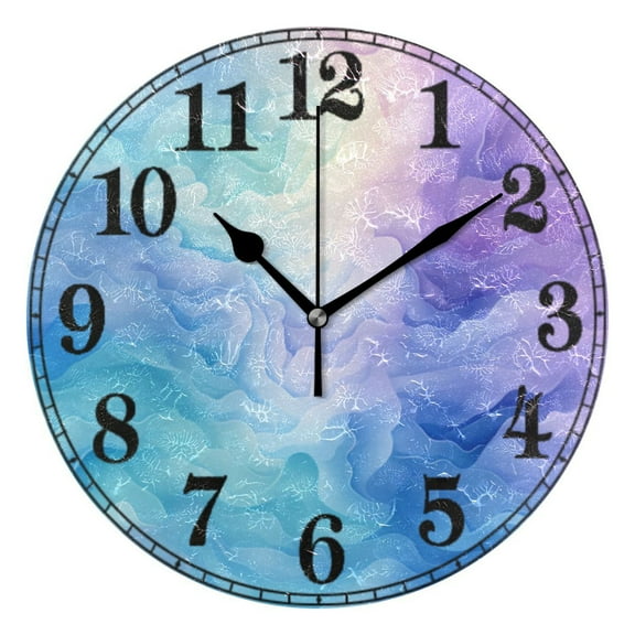 Tie-dye Purple 10" Silent Wall Clock Non-Ticking Battery Clocks