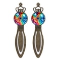 thumbnail image 1 of Tie-dye Set of Two Vintage Copper Crown-shaped Bookmarks - Stainless Steel Book Accessories and Reading Markers for Book Lovers, 1 of 5