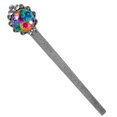 thumbnail image 1 of Tie-dye Silver Lace-Edged Bookmark: Elegant Book Accessory for Readers and Book Lovers, 1 of 5